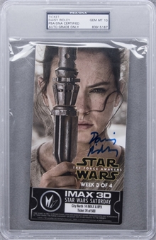 Daisy Ridley Autographed Star Wars The Force Awakens Imax 3D Ticket (PSA/DNA GEM MT 10)